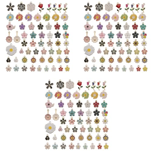 MAYCREATE® 180PCS Assorted Gold Plated Enamel Pendants Floral Themed Flower Charms for Jewelry Bracelet Earring Necklace Keychain DIY Accessories MAYCREATE® 180PCS Assorted Gold Plated Enamel Pendants Floral Themed Flower Charms for Jewelry Bracelet Earring Necklace Keychain DIY Accessories